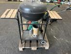 2 lawn mowers and grill 32