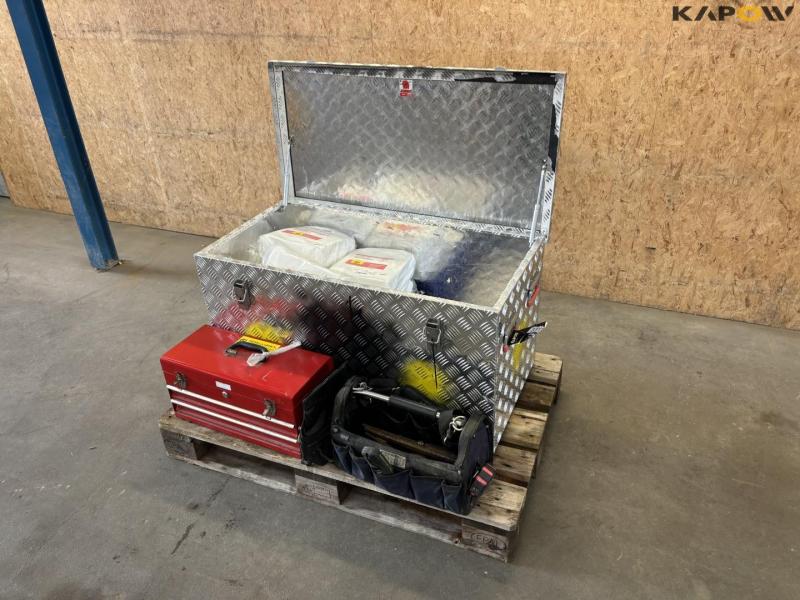 Aluminum box and tools 1