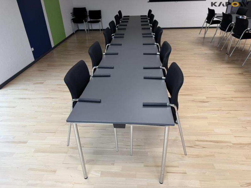 Tables, chairs and trash can 6