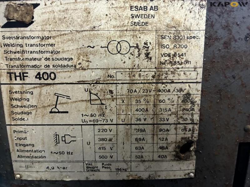 Esab THF 400 electrode welder 7