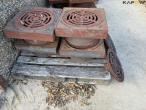 Square well frame with round drain grate 4 pcs. 2