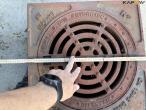 Square well frame with round drain grate 4 pcs. 10
