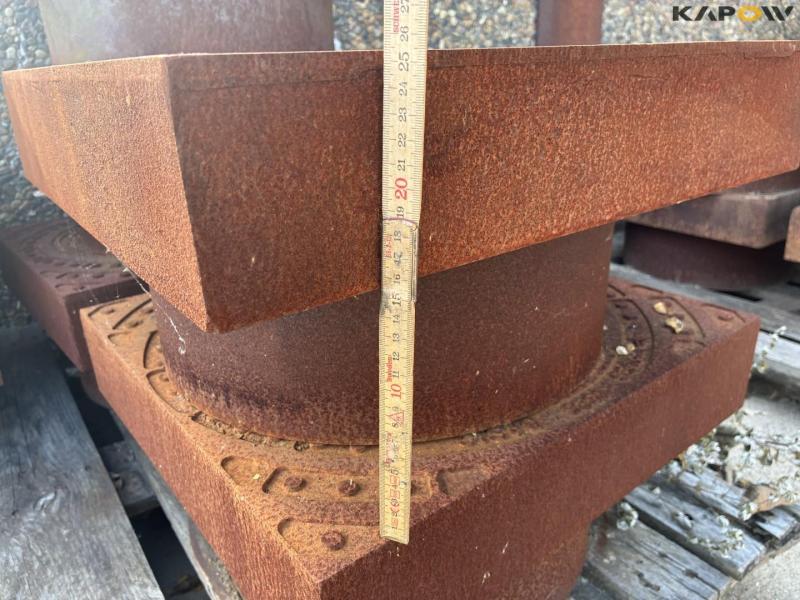 Square manhole frame with round cast iron covers 4