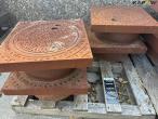 Square manhole frame with round cast iron covers 5