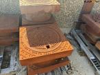 Square manhole frame with round cast iron covers 13
