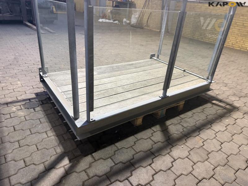 Glass balcony with teak wood bottom 16