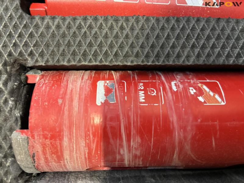 Holder for drill + various concrete core drill bits 14