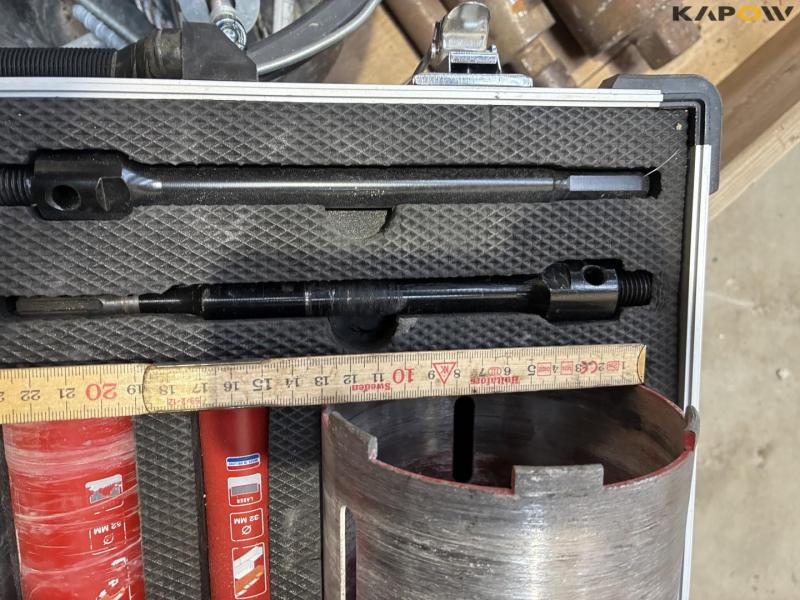 Holder for drill + various concrete core drill bits 19