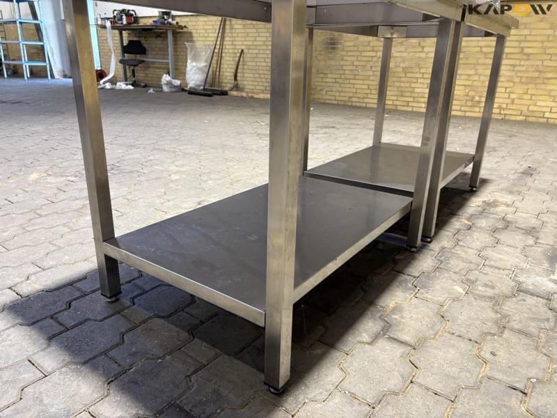 Industrial kitchen table with tray shelf 12
