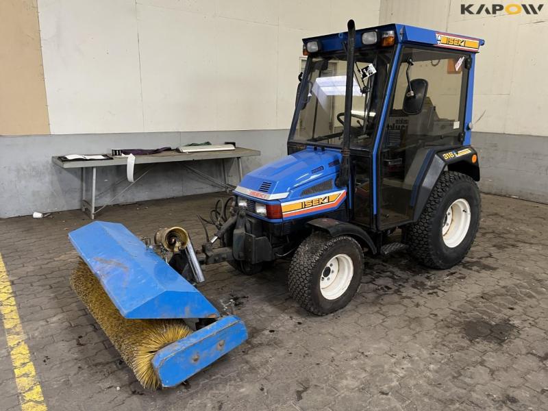 Iseki 318 compact tractor with broom and scraper blade 1