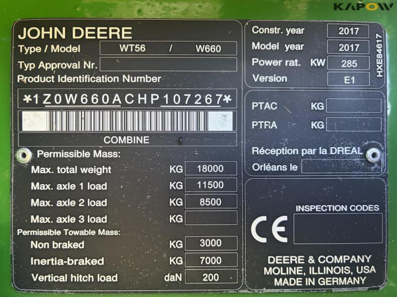 John Deere W660i combine harvester 23