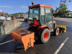 Kubota B2410 compact tractor with sweeper and salt spreader 5