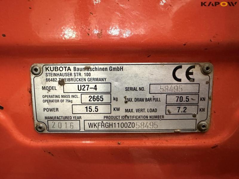 Kubota U27-4 mini excavator 36