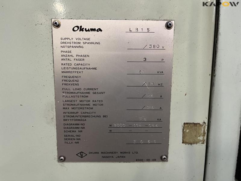 Okuma LB15 CNC lathe 22