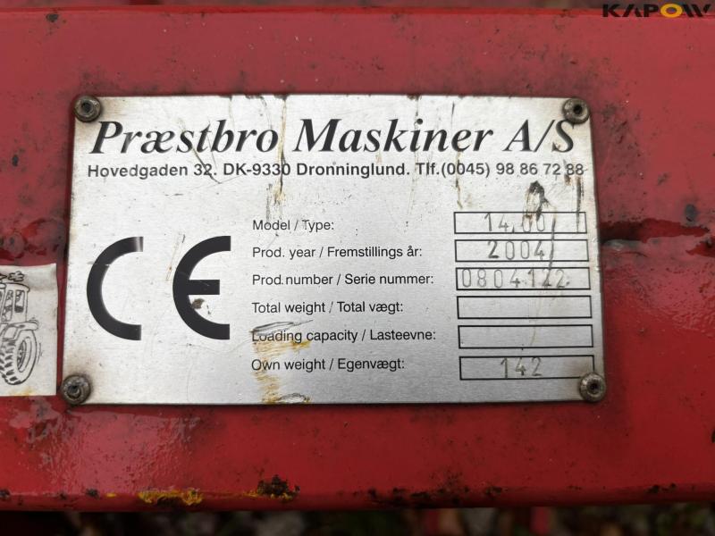 Præstbro 1400 rear tip bucket 15