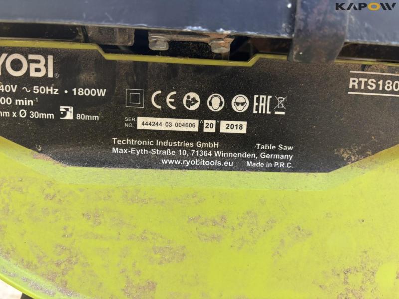Ryobi RTS1800S table saw 14