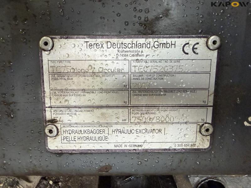 Terex TC75 excavator 38