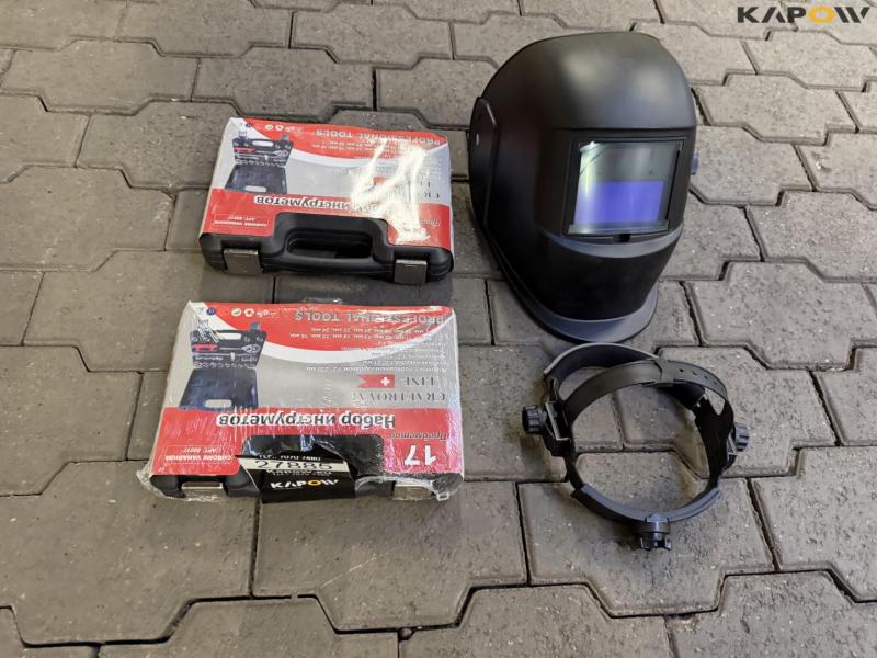 Socket wrench set 2 pcs. and welding helmet 2