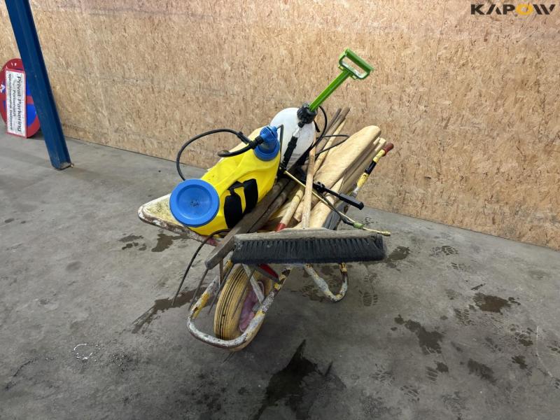 Wheelbarrow with miscellaneous items 1