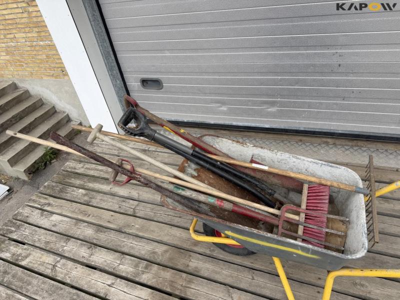 Wheelbarrow and tools 9
