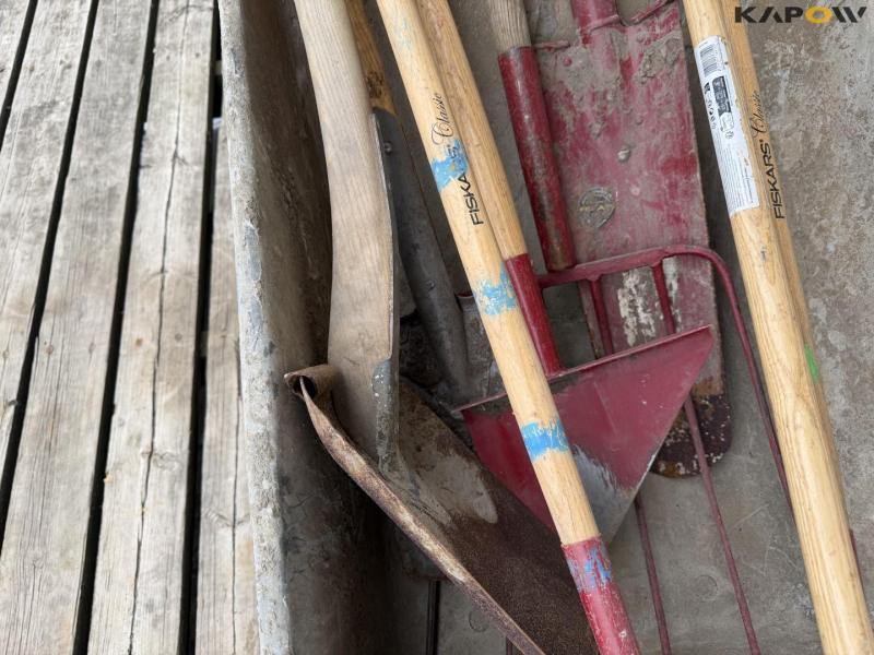 Wheelbarrow and tools 14