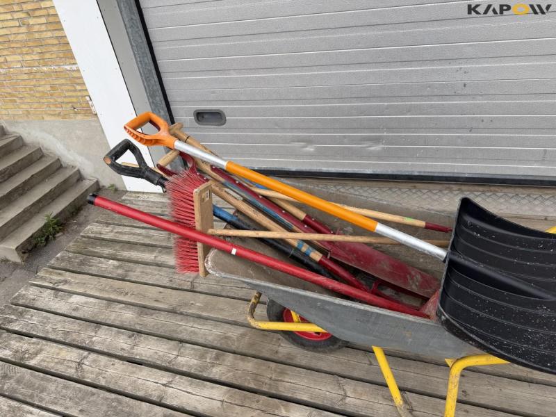 Wheelbarrow and tools 8