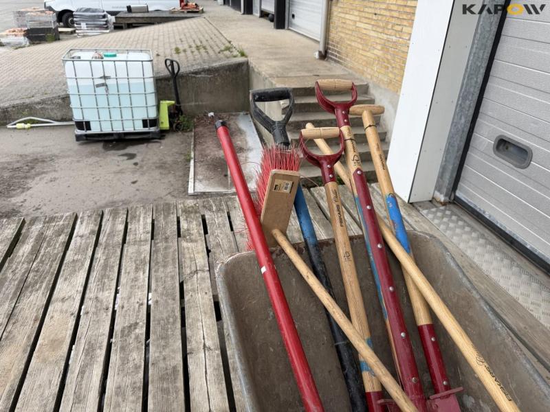 Wheelbarrow and tools 12