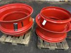 Twin wheel rims with a deformed inner ring 22