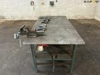 Iron workshop table with tools 8