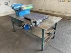 Workshop table with vice and contents 1