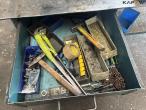 Workshop table with vice and contents 18