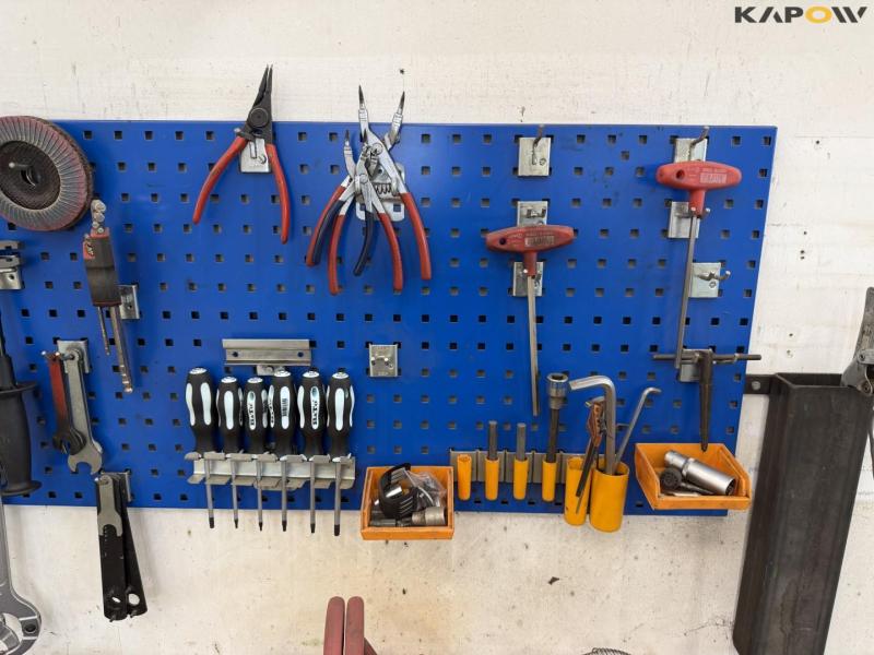 Workshop table with tools and blackboard 4