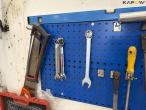 Workshop table with tools and blackboard 15