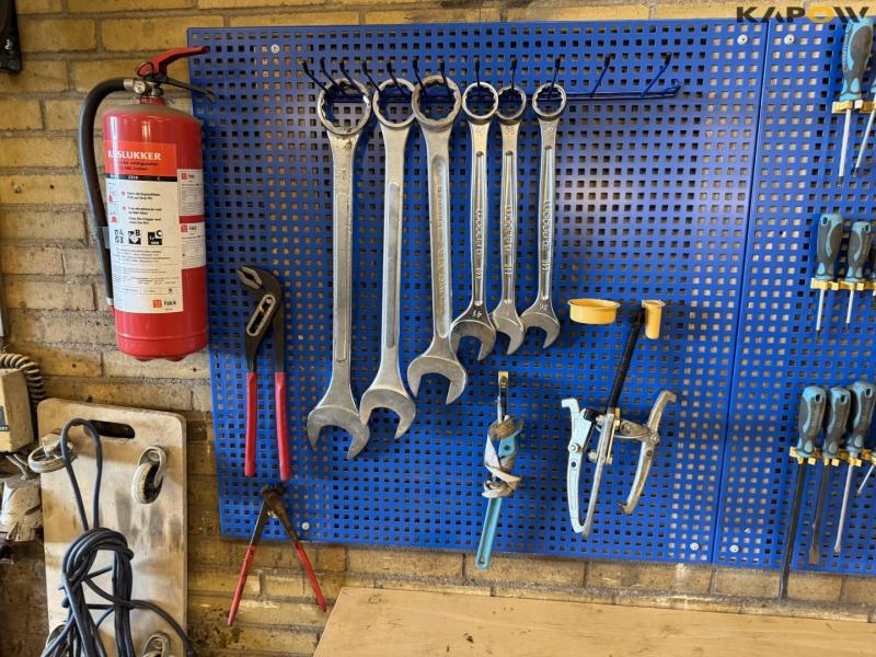 Workshop table and blackboard with tools 4