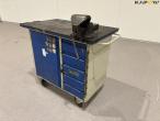 Tool table with steel plate and vice 8