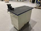 Tool table with steel plate and vice 6
