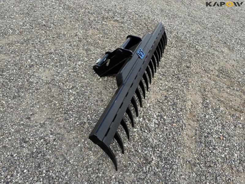 VS Steel rake 200cm with Hydrema hicth 3