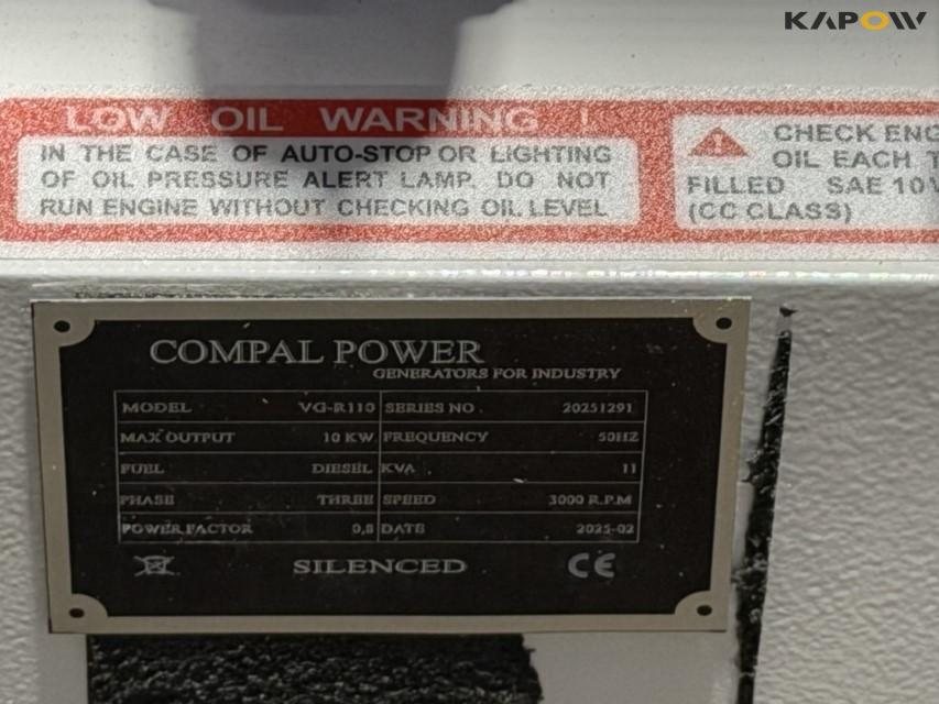 Compal Power VG-R110 diesel generator 12