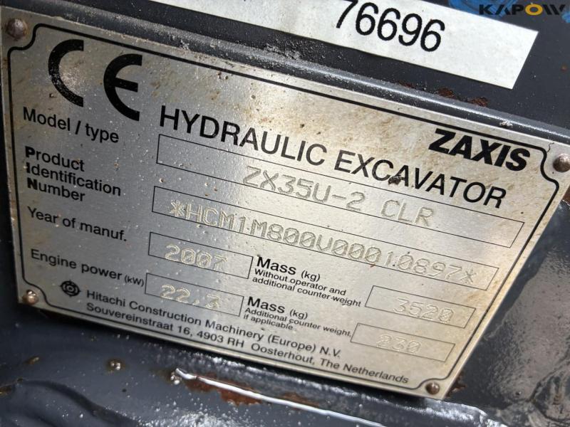 Hitachi ZX35U-2 CLR minigravemaskine 8