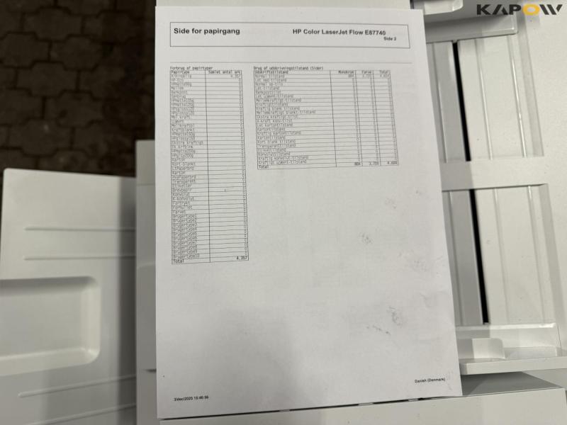 HP Color LaserJet Managed Flow MFP E87740z printer/kopimaskine 26