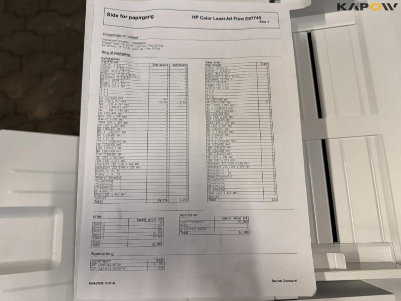 HP Color LaserJet Managed Flow MFP E87740z printer/kopimaskine 19