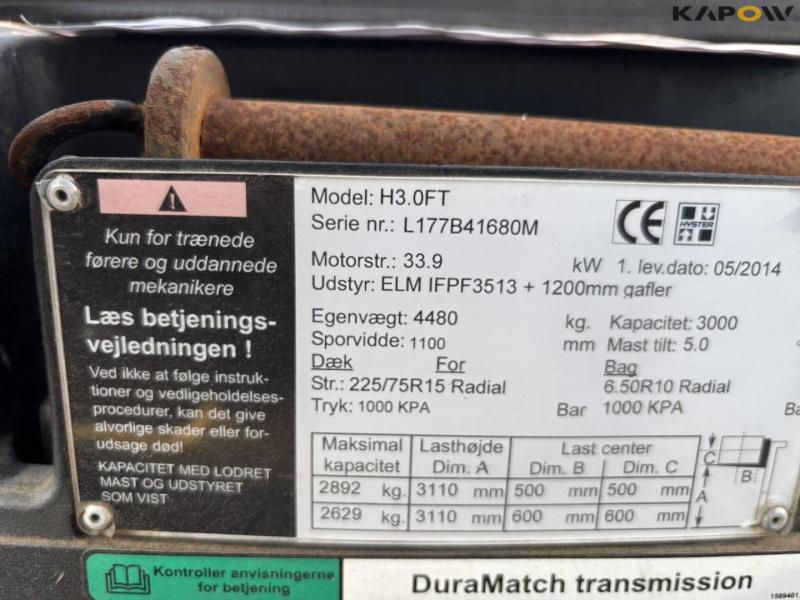 Hyster H3.0FT 3  ton gaffeltruck 56