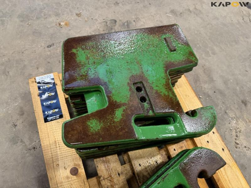 John Deere vægtskiver - 14 stk. a 50kg 12