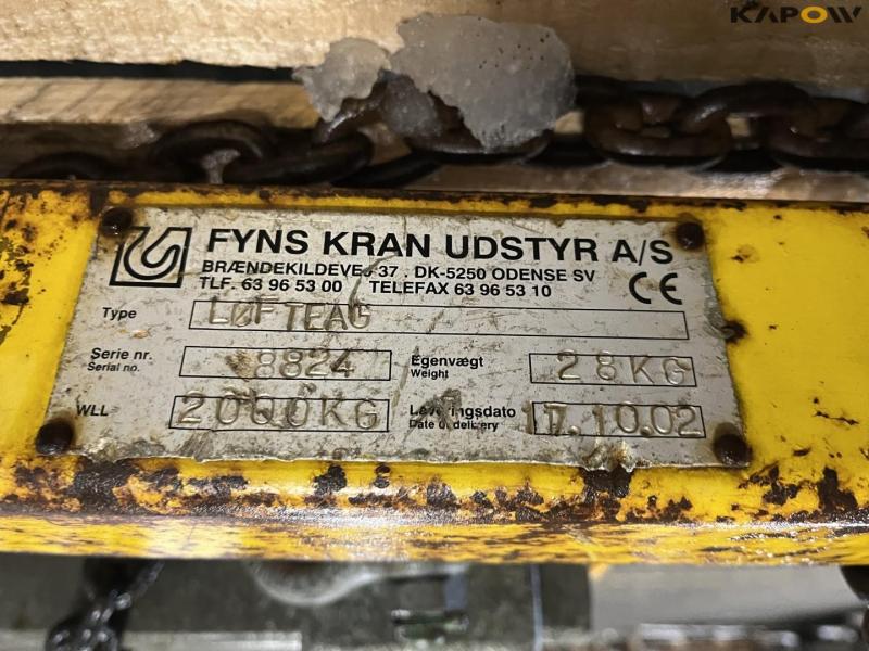 Løfteåg og kabel af ruller til tromler 10