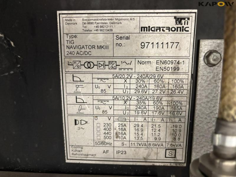 Migatronic TIG Navigator 240 AC/DC svejser 14