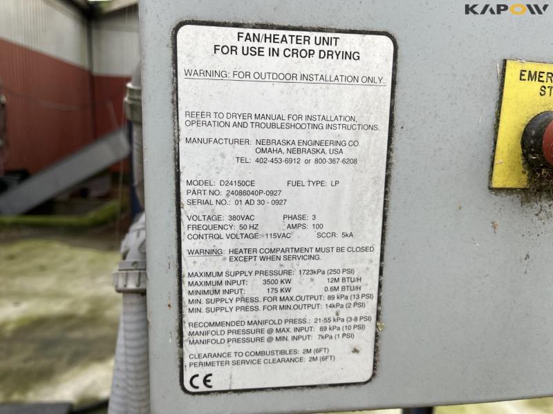 Neco D24150CE korntørreanlæg med transportbånd og kopelevator 8