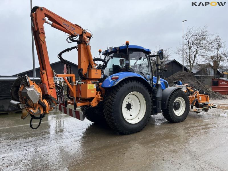 New Holland T6.150 traktor med Mulac armklipper 5