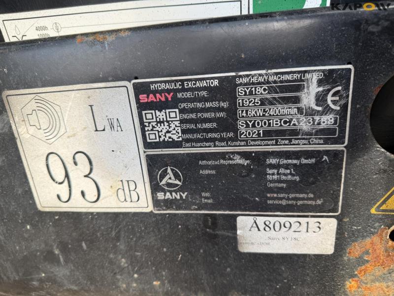 Sany SY18C minigraver 49