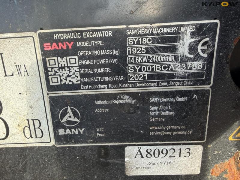 Sany SY18C minigraver 50