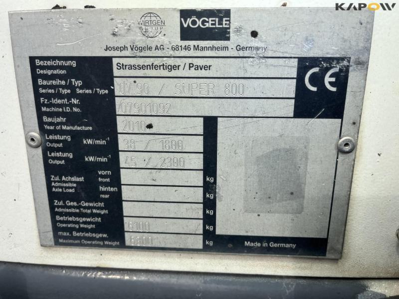 Vögele super 800 asfaltudlægger 31